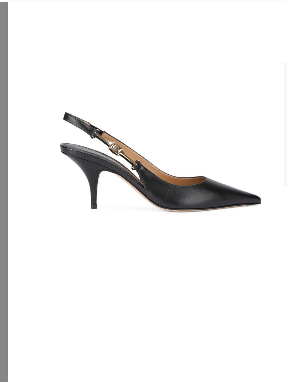 Salvatore Ferragamo Tally 70cm Black Leather Slingback Pointed-Toe Heels - Picture 2 of 11